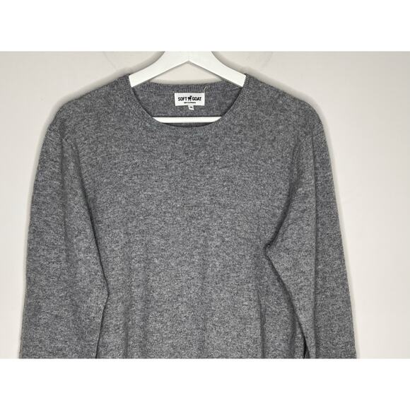 Soft Goat 100% Cashmere Long Sleeve Crew Neck Jumper Sweater Gray Medium - Picture 3 of 10